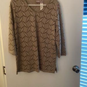 Never worn taupe lace tunic top size 1